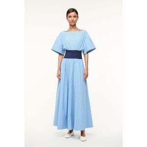 NEW WITH TAGS!! STAUD AMY DRESS AZURE PINSTRIPE